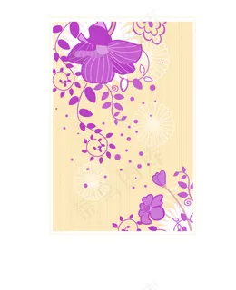 矢量紫色浪漫花卉背景