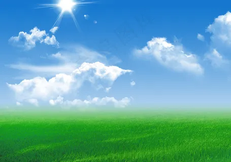 蓝天白云绿草图片