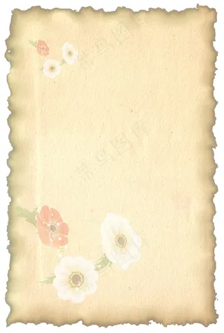 复古花卉纸张背景图片