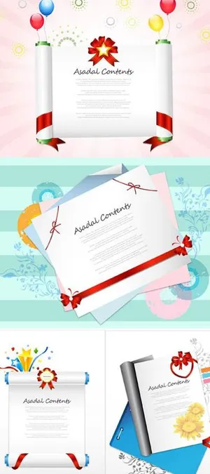 奖状告示矢量模板矢量素材