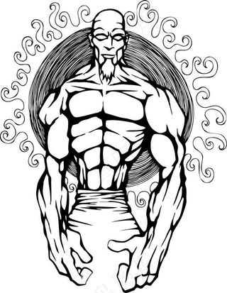 漫画风格的气功功夫老人七龙珠里面的...