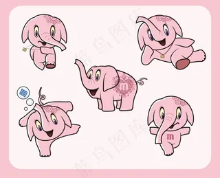 可爱卡通萌小象