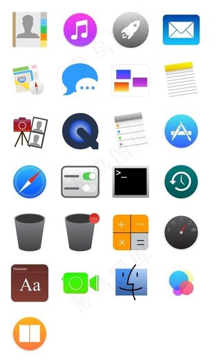 扁平化电脑系统图标