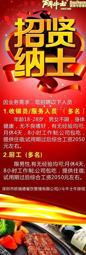 牛排餐厅招聘图片 牛排餐厅招聘图片