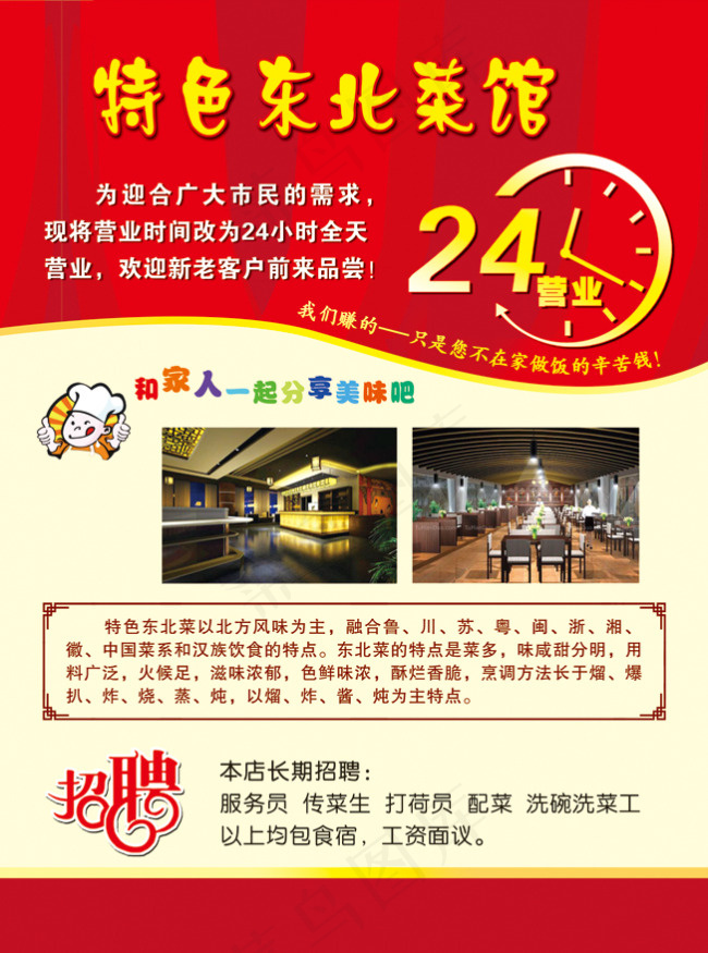 饭店原创海报psd模版下载