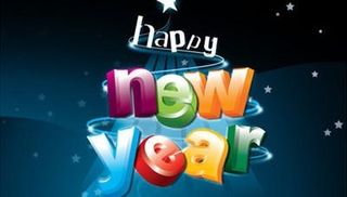 立体新年快乐英文矢量素材