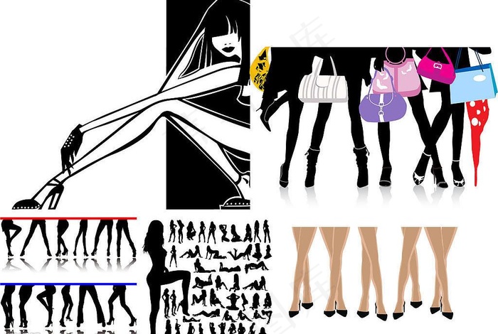 女性腿部专题矢量素材图片