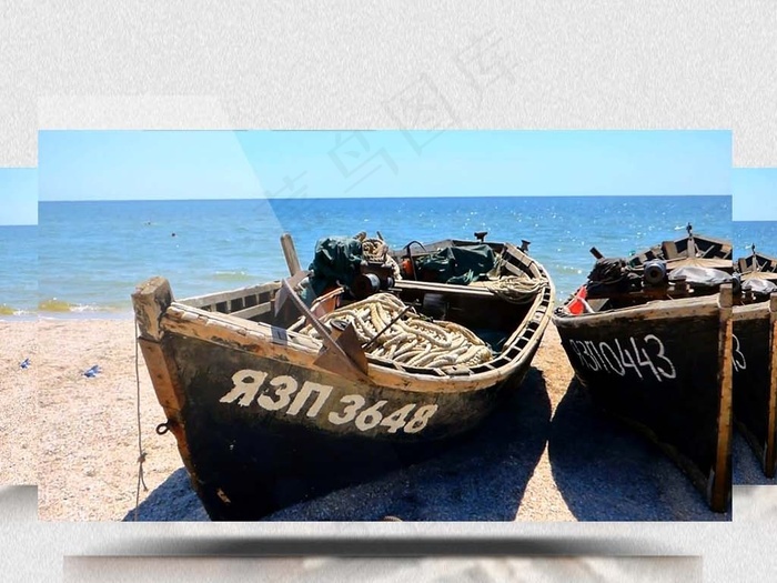 海边停放的渔船高清实拍视频素材