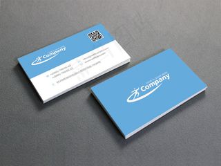 简约蓝色扁平化蓝色名片