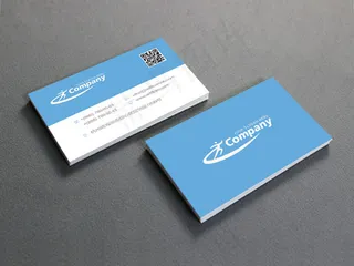 简约蓝色扁平化蓝色名片