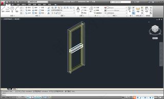 CAD 三维单开玻璃门