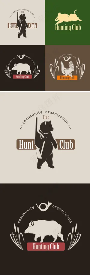 射击俱乐部徽章标志图标矢量素材