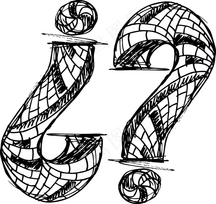 摘要手绘标记符号问题eps,ai矢量模版下载