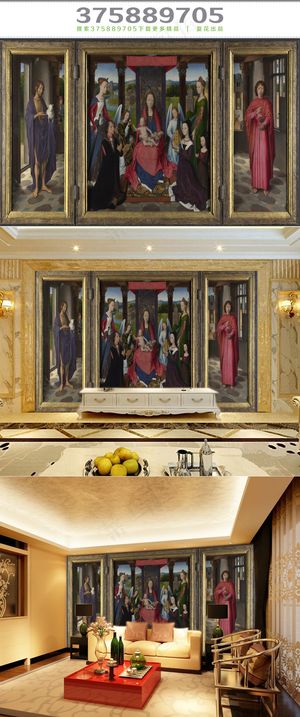 复古人物背景墙