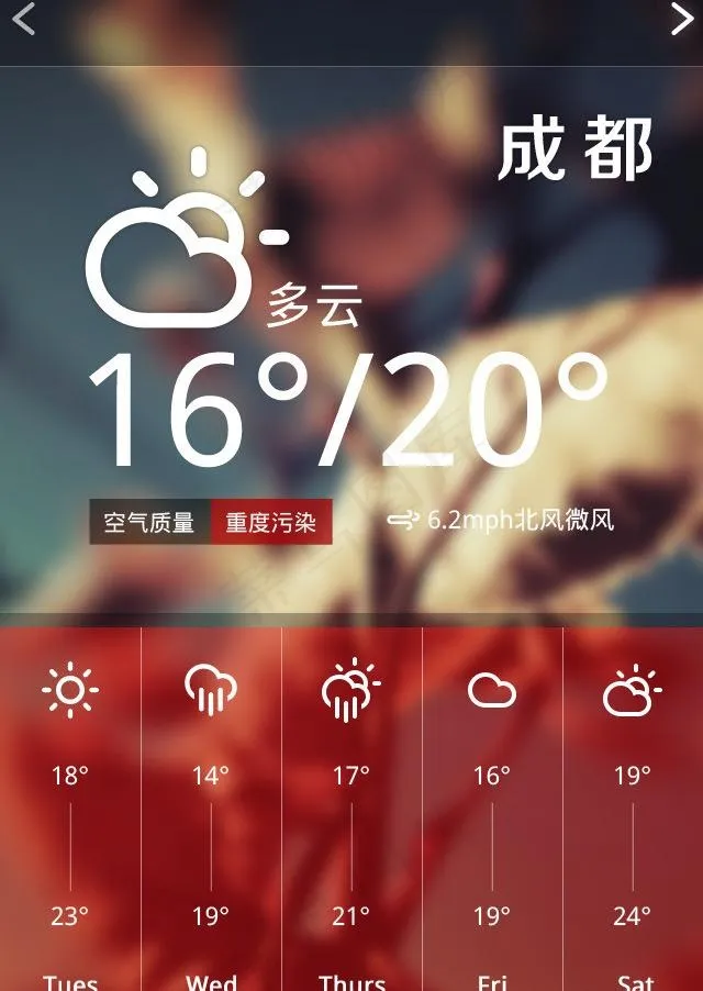 天气app界面图片psd模版下载