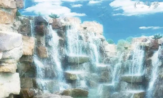 梦幻瀑布PSD分层次模板(原创)回...