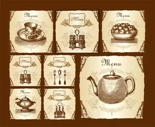 欧洲古典的菜单模板矢量素材