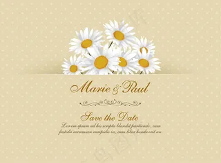 鲜花婚礼邀请卡