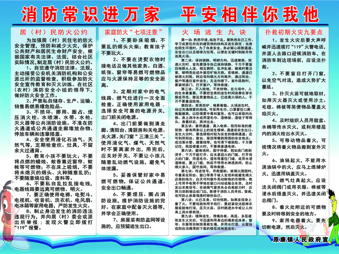 原康乡消防常识进万家psd模版下载