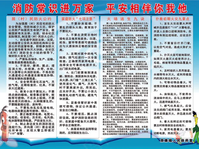 原康乡消防常识进万家psd模版下载