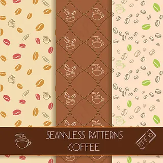 咖啡无缝背景矢量素材图片