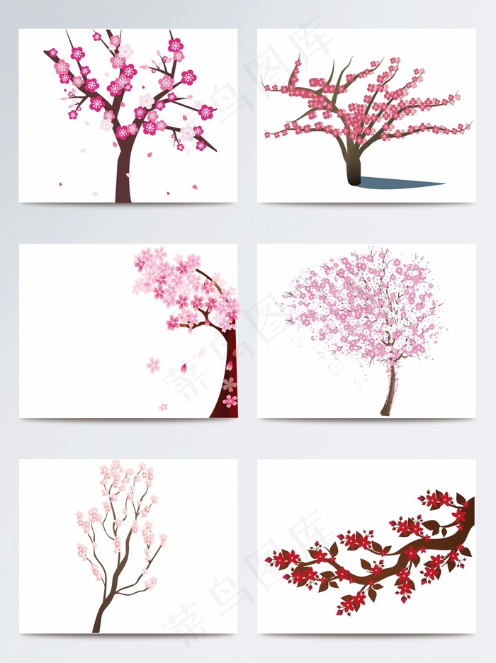 桃花树矢量AI素材