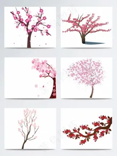 桃花树矢量AI素材