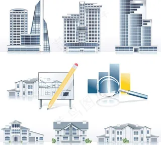 城市建筑矢量图图片