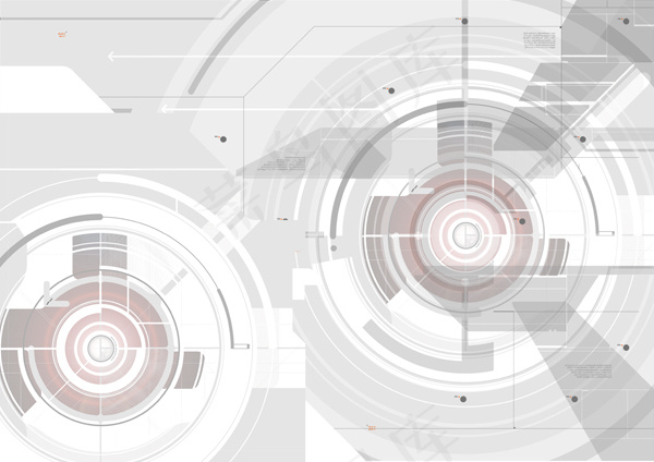 白色透明科技感圆圈PSD素材psd模版下载