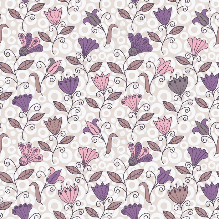 花无休止的花卉图案的无缝模式的无缝...