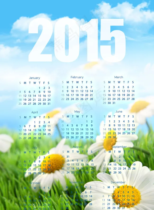 2015年历(2480X3508(DPI:300))psd模版下载