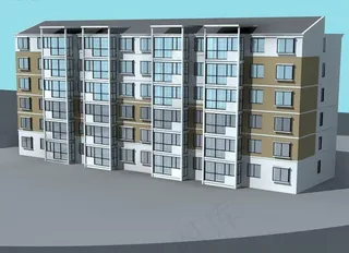 现代简约风格住宅楼3D立体模型
