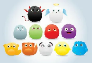 可爱的毛茸茸的漫画