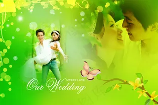 那片海-跨页婚纱照PSD模板(4)