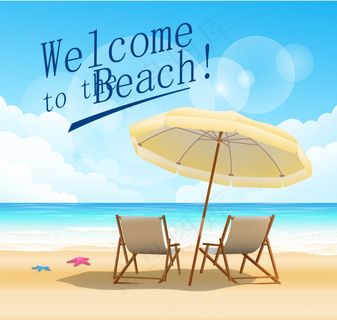 沙滩上的太阳伞