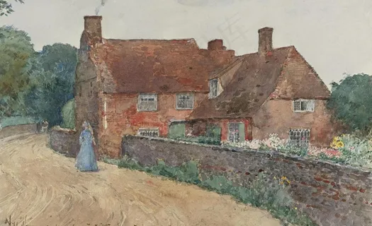 农村乡下油画图片