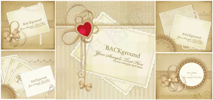 典雅婚庆祝福卡矢量素材