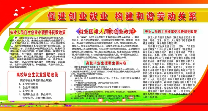 促进创业就业 构建和谐劳动关系psd模版下载