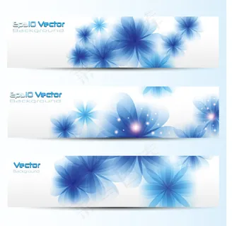 矢量素材炫蓝梦幻花纹背景