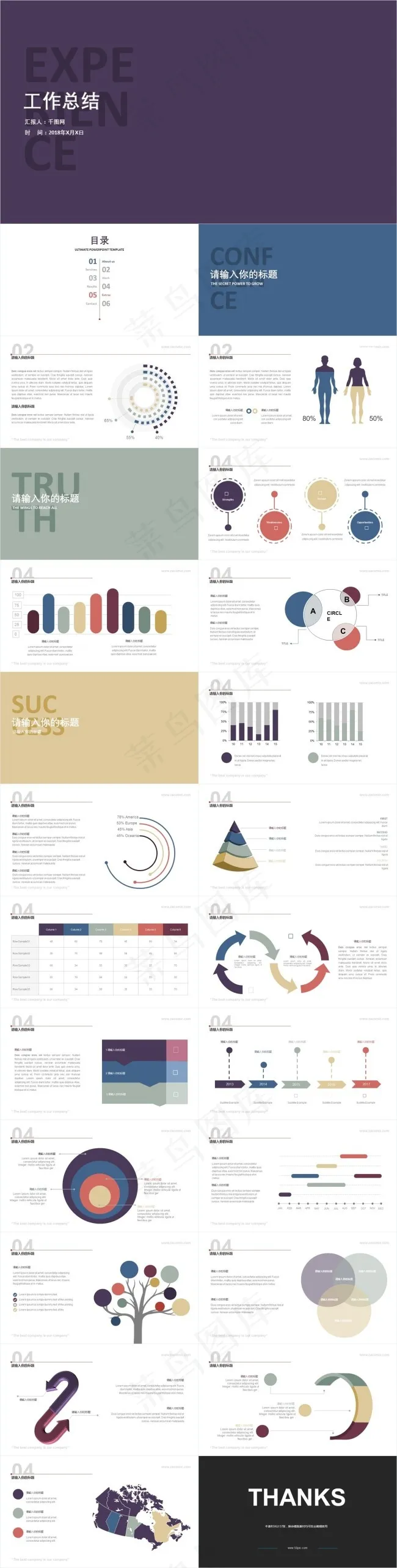 2018年简约扁平风工作总结汇报P...