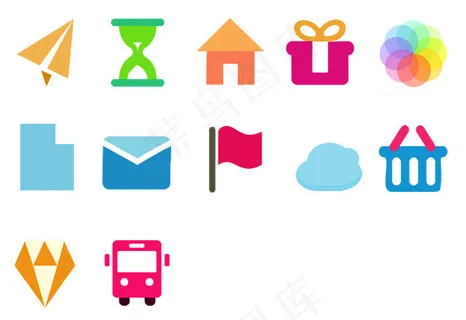 清新扁平化图标素材下载
