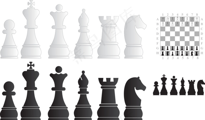 国际象棋素材ai矢量模版下载