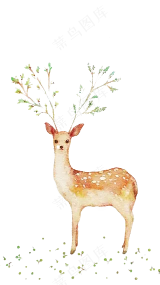 卡通手绘麋鹿PNG免扣素材