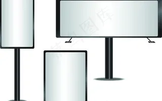 空白户外广告牌矢量素材图片