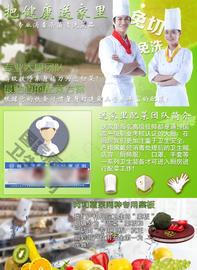 宝贝详情页厨房厨师配菜详情介绍psd模版下载