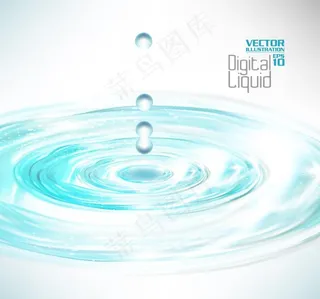 蓝色动感水波水珠水滴图片