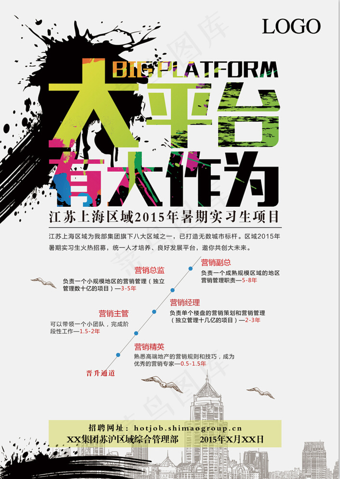 招聘海报psd模版下载