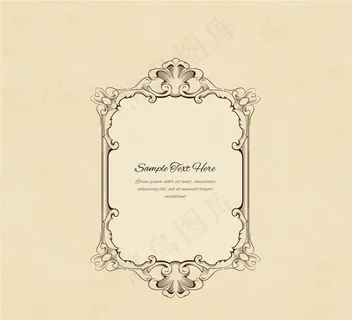 复古欧式花纹黄色边框矢量素材