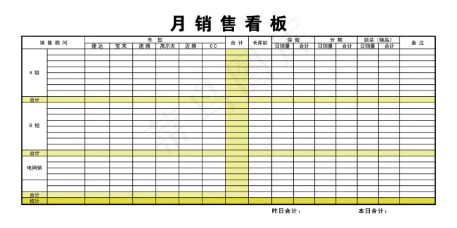 4s月销售看板(7559X3780(DPI:80))psd模版下载