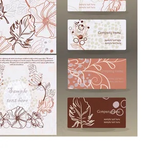 精美植物花纹卡片矢量素材